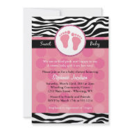 Mod Zebra Print Baby Shower Invitations