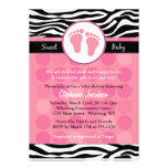 Mod Zebra Print Baby Shower Invitations
