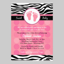 Mod Zebra Print Baby Shower Invitations invitations