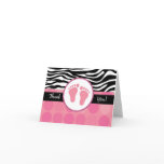 Mod Zebra Print Folded Baby Shower Thank You Cards
