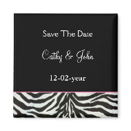 mod zebra print Save the date magnet magnet