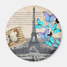 moda de la mariposa de la torre de París Effiel de Iman De Frigorífico