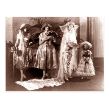 Moda nupcial del vintage postal
