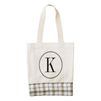 Moda rústica personalizada del monograma bolsa tote zazzle HEART