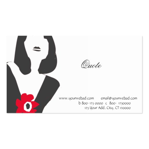 Model Actress Fashion Business Card Template (back side)