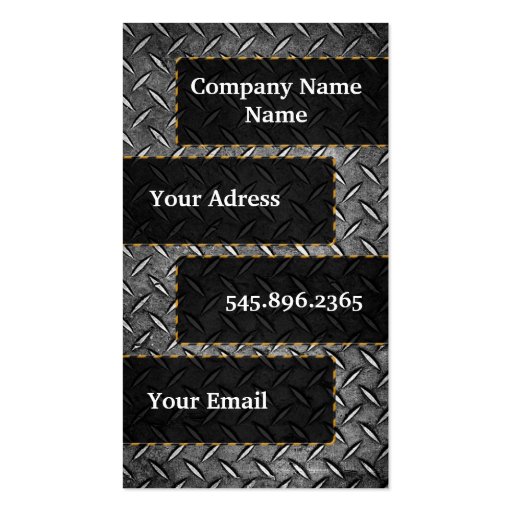 Model metal diamond card business card template (back side)