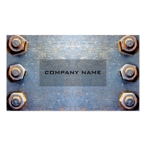 Model Old rusty metal Business Card Templates (front side)