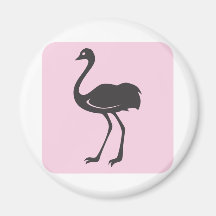 Model Ostrich Bird Icon Fridge Magnet