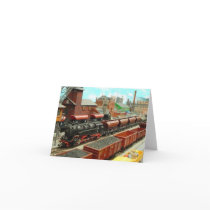 Model Train Station Card