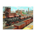 Model Train Station Postcard