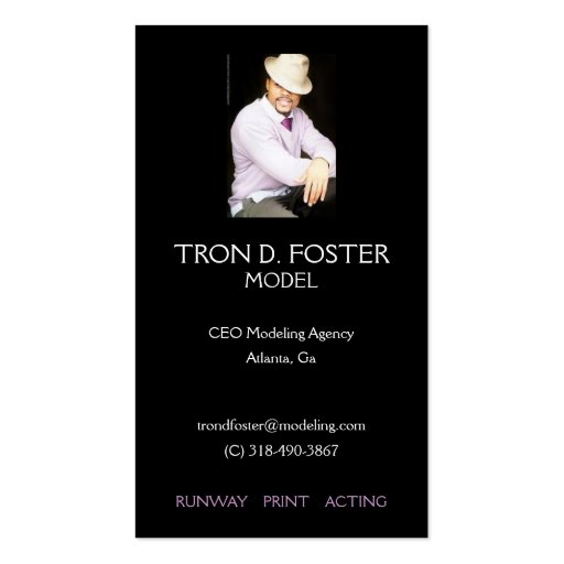 Modeling Profile Card Business Card Template (front side)