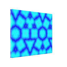 Modelo abstracto azul con el cuadrado y el triangl lona envuelta para galerias