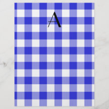 Modelo azul de la guinga del monograma flyer personalizado