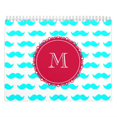 Modelo azul del bigote de la aguamarina, monograma calendario Modelo azul del bigote de la aguamarina, monograma calendario