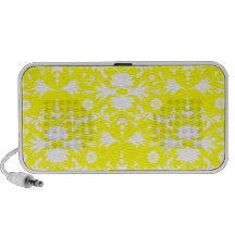 Modelo blanco elegante del damasco en amarillo iPod altavoz