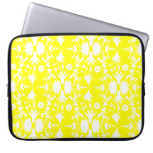 Modelo blanco elegante del damasco en amarillo funda computadora