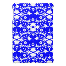 Modelo blanco elegante del damasco en azul