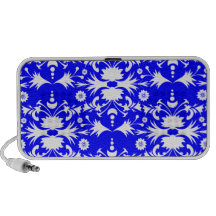 Modelo blanco elegante del damasco en azul mp3 altavoces