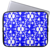 Modelo blanco elegante del damasco en azul mangas portátiles