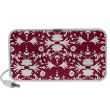 Modelo blanco elegante del damasco en Borgoña PC Altavoces