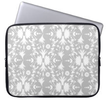 Modelo blanco elegante del damasco en la plata fundas ordendadores