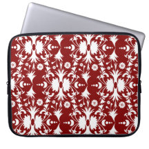 Modelo blanco elegante del damasco en marrón fundas portátiles