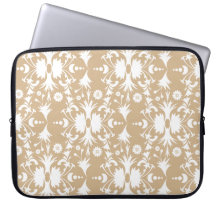Modelo blanco elegante del damasco en moreno funda computadora