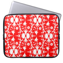 Modelo blanco elegante del damasco en rojo manga portátil
