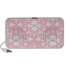Modelo blanco elegante del damasco en rosa altavoces de viajar