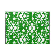 Modelo blanco elegante del damasco en verde