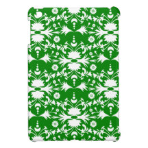 Modelo blanco elegante del damasco en verde