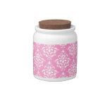 Modelo blanco rosado 1 del damasco del vintage jarra para caramelo