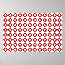 Modelo blanco y rojo del diamante poster