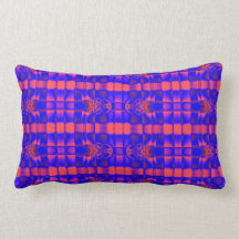 modelo bonito del fractal del rojo azul cojines
