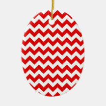 Modelo de zigzag rojo brillante de Chevron Adornos De Navidad