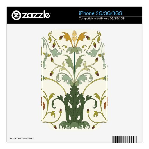 Modelo del vector del remolino de la hoja floral calcomanía para iPhone 3