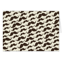 Modelo divertido de moda del bigote de Brown y de  Tarjeton