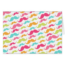 Modelo divertido de moda del bigote de la aguamari felicitaciones