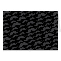 Modelo divertido de moda gris y negro del bigote felicitaciones