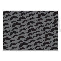 Modelo divertido de moda negro y gris del bigote felicitacion 