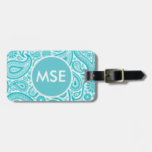 Modelo floral del monograma de Paisley del trullo Etiquetas Maleta