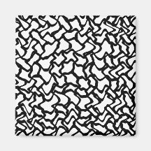 Modelo gráfico abstracto blanco y negro. iman para frigorífico
