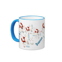 Modelo moderno personalizado del arbolado del Fox Tazas De Café