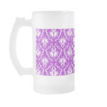 Modelo púrpura del damasco con blanco tazas