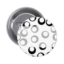 Modelo retro blanco y negro de los círculos pin