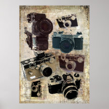 Modelo retro de las cámaras del Grunge del vintage Poster
