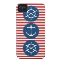 Modelo rojo del club náutico iPhone 4 Case-Mate cobertura