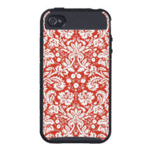 Modelo rojo del damasco iPhone 4 cárcasas