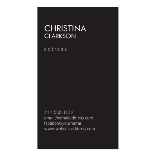 Models and Actors Modern Headshot Business Card Templates (back side)