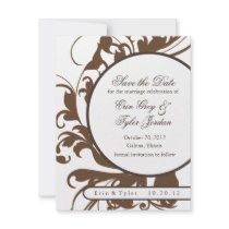 modern 10 Save the Date Brown invitations